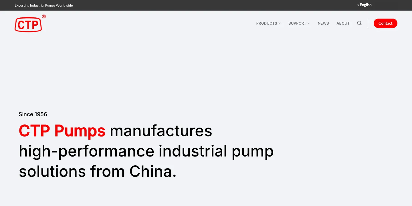 CTP Pumps website homepage