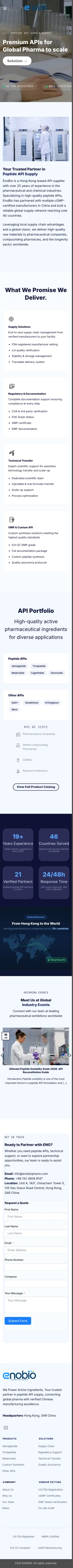 EnoBio full homepage, mobile