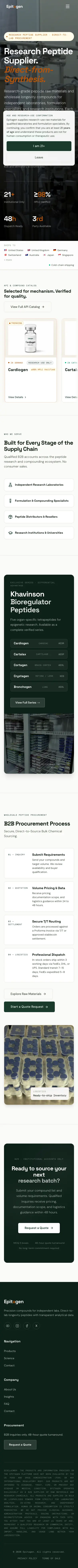 Epitagen full homepage, mobile