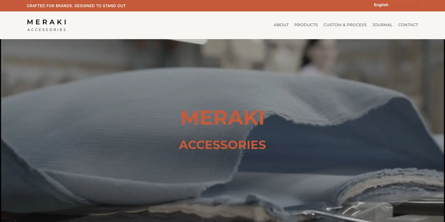 Meraki Accessories website homepage