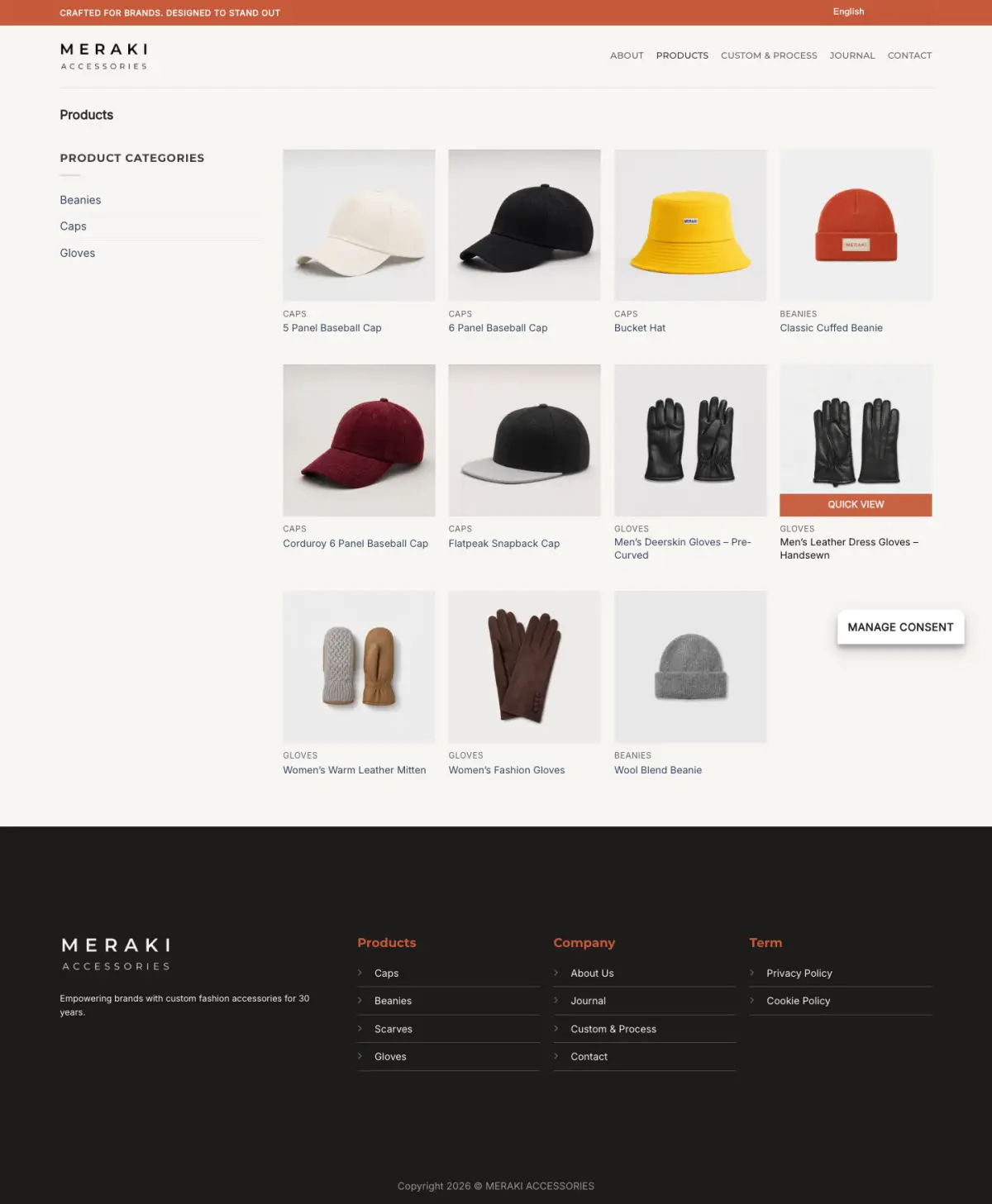 Meraki Accessories Products page