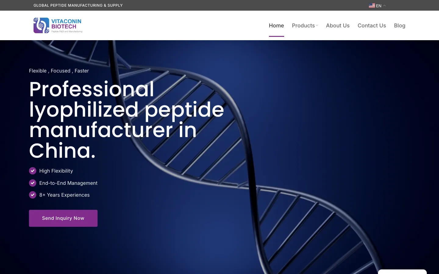 Vitaconin website, desktop homepage at launch