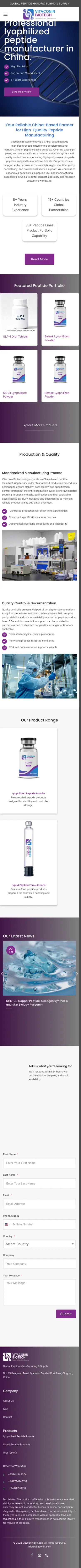 Vitaconin full homepage, mobile