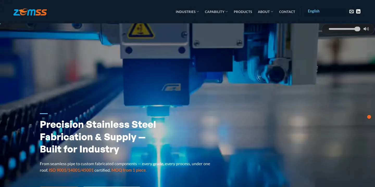 ZEM Steel website homepage